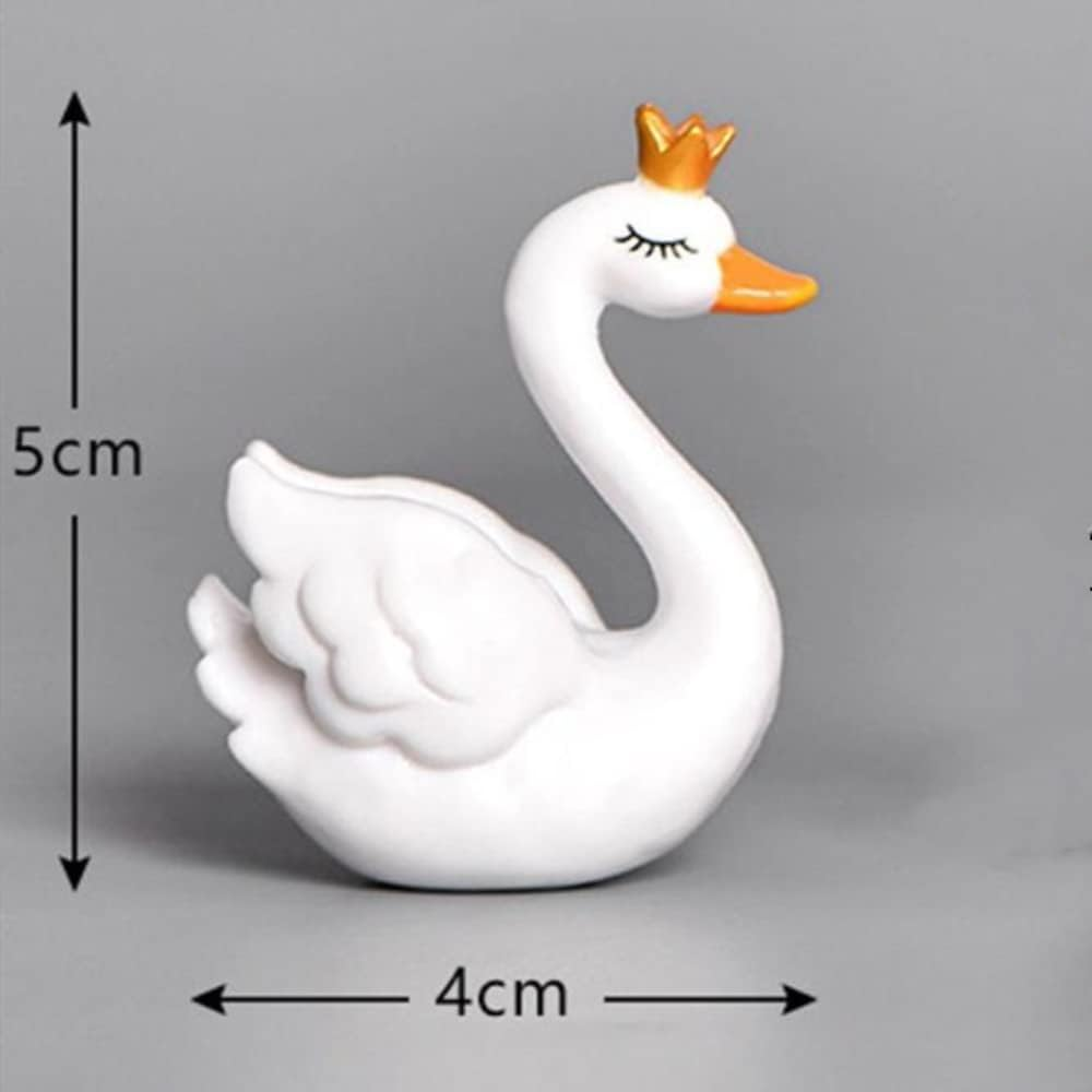 8Pcs White Swan Plastic Animal Small Statue, Miniature Figurines Swan Model Fairy Garden Landscape DIY Crafts Ornament Accessories image number 6