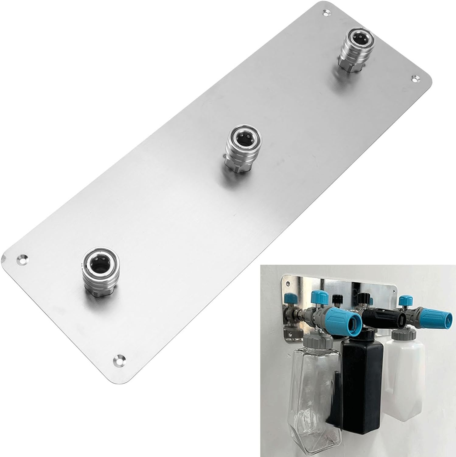 Stainless Steel Pressure Washer Holder, Foam Lined Wall Mount Rack, Fits 1/4 Inch Quick Connectors, Organizer for Outdoor Storage image number 6