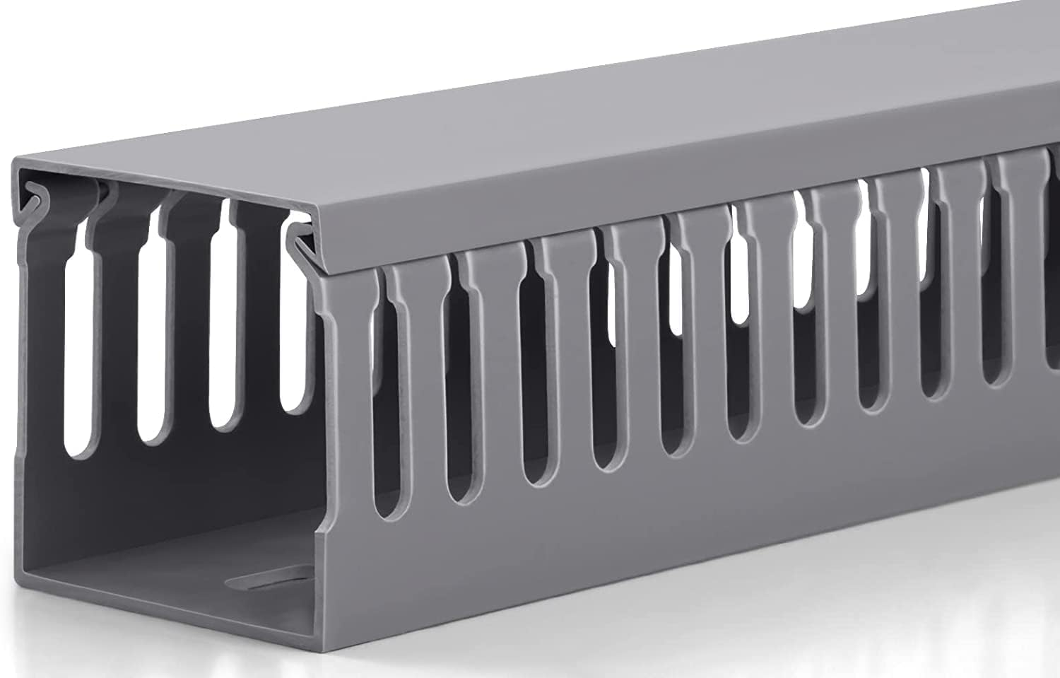 94.5In(6X L15.7In) Professional Server Rack Cable Management Raceway, H1.4 X W1.6In Cable Raceway Kit, Electrically Safe PVC Open Slot Wire Raceway for under Desk/Computer/Network Cords, Black