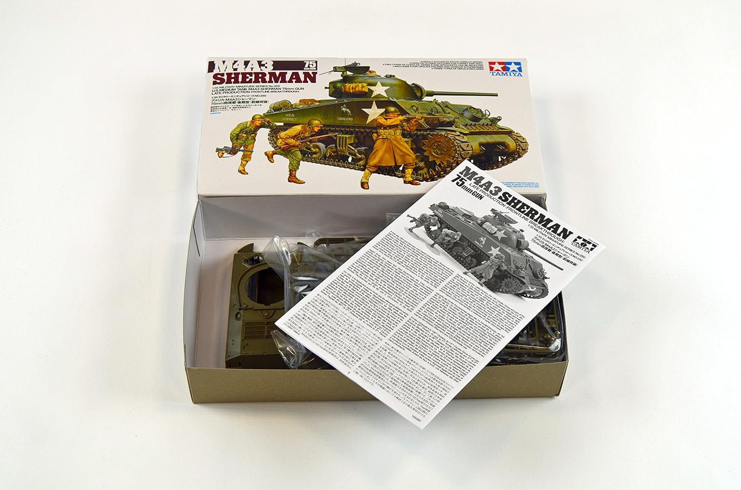 Tamiya M4A3 Sherman 75MM Gun Late 1:35 Scale Model Kit image number 2