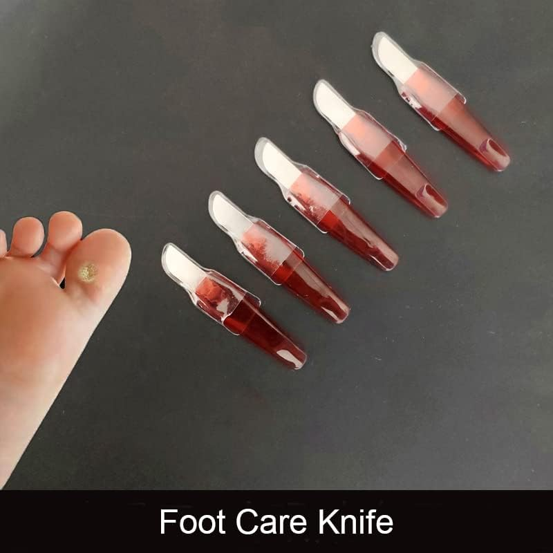 Torsor 5 Pack Corn Removal Tool for Feet Mini Knives Stainless Steel Pedicure Knife Corn Callus Shaver Foot Dead Hard Thick Skin Remover Gray Nail Polish Cuticle Trimmer Heel Scraper Pedestal Care image number 4