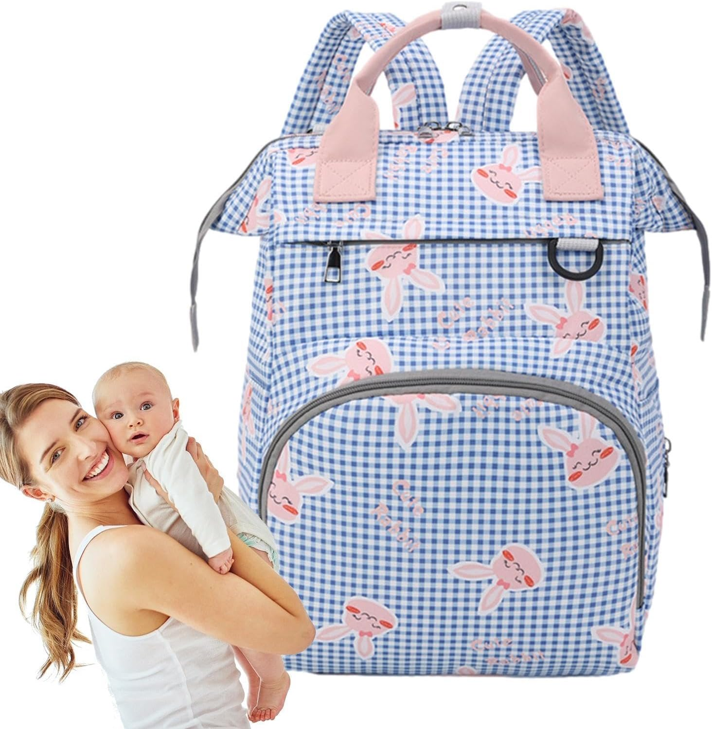 Bag Backpack - Baby Nappy Bag, Travel Diaper Bag | Handbag Diaper Bags Bottle Set Shoulder, Waterproof Baby Bag Feeding Bottle Backpack Nappy Tote Bag for Travel, 10X7X14 Inch