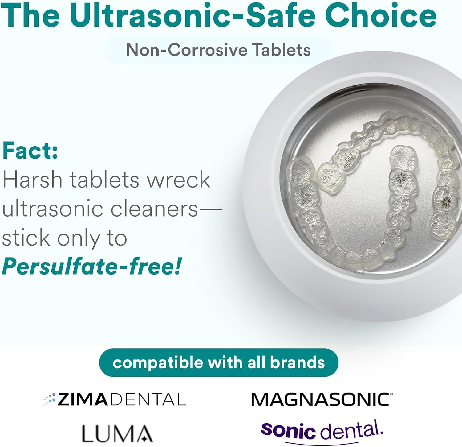 Weiss Naturals Retainer Cleaner Tablets, Invisalign Cleaner, Remove Stains, Odors & Plaque, PERSULFATE FREE Night Guard & Denture Cleaner 1-Month Supply, 30 Mint Scented Tablets