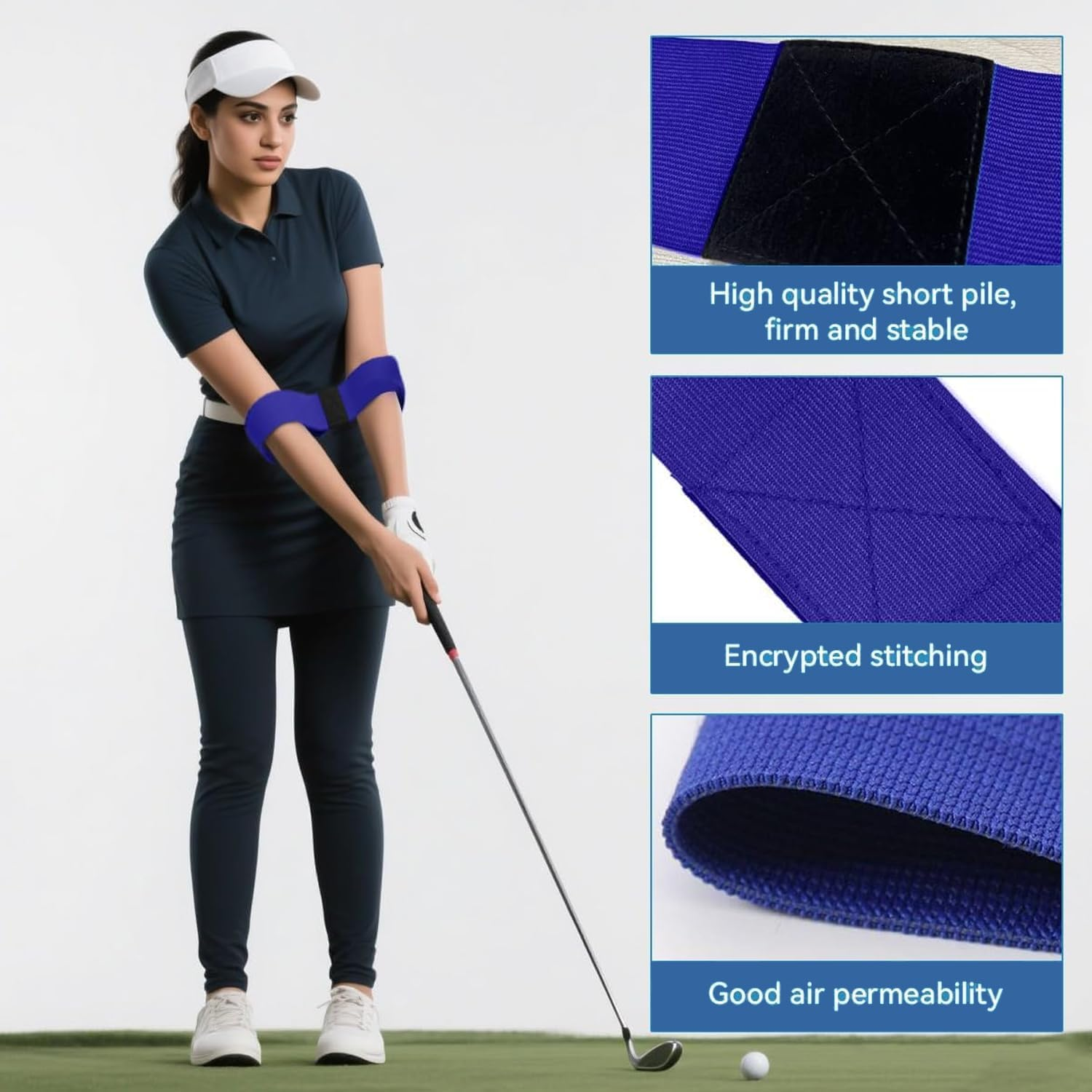 3Pcs Golf Swing Trainer Arm Bands,High Elastic Golf Connection Band,Golf Training Aids for Men & Women, Golf Grip Training Aid with Swing Correction,Improve Posture & Accuracy,Ideal for Beginners.
