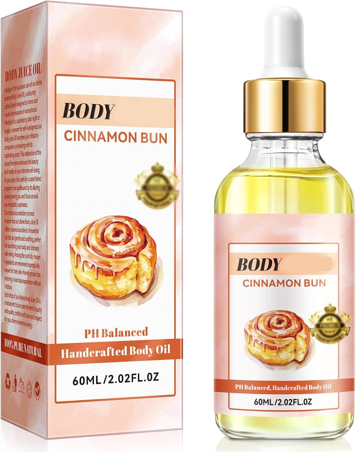 60ML Coconut Cream Pie Body Oil, Body Juice Oil Vanilla, Handcrafted Body Oil Coconut Cream Pie, Hand-Crafted Body Oil for Women, That Fills Body with Fragrance (A)