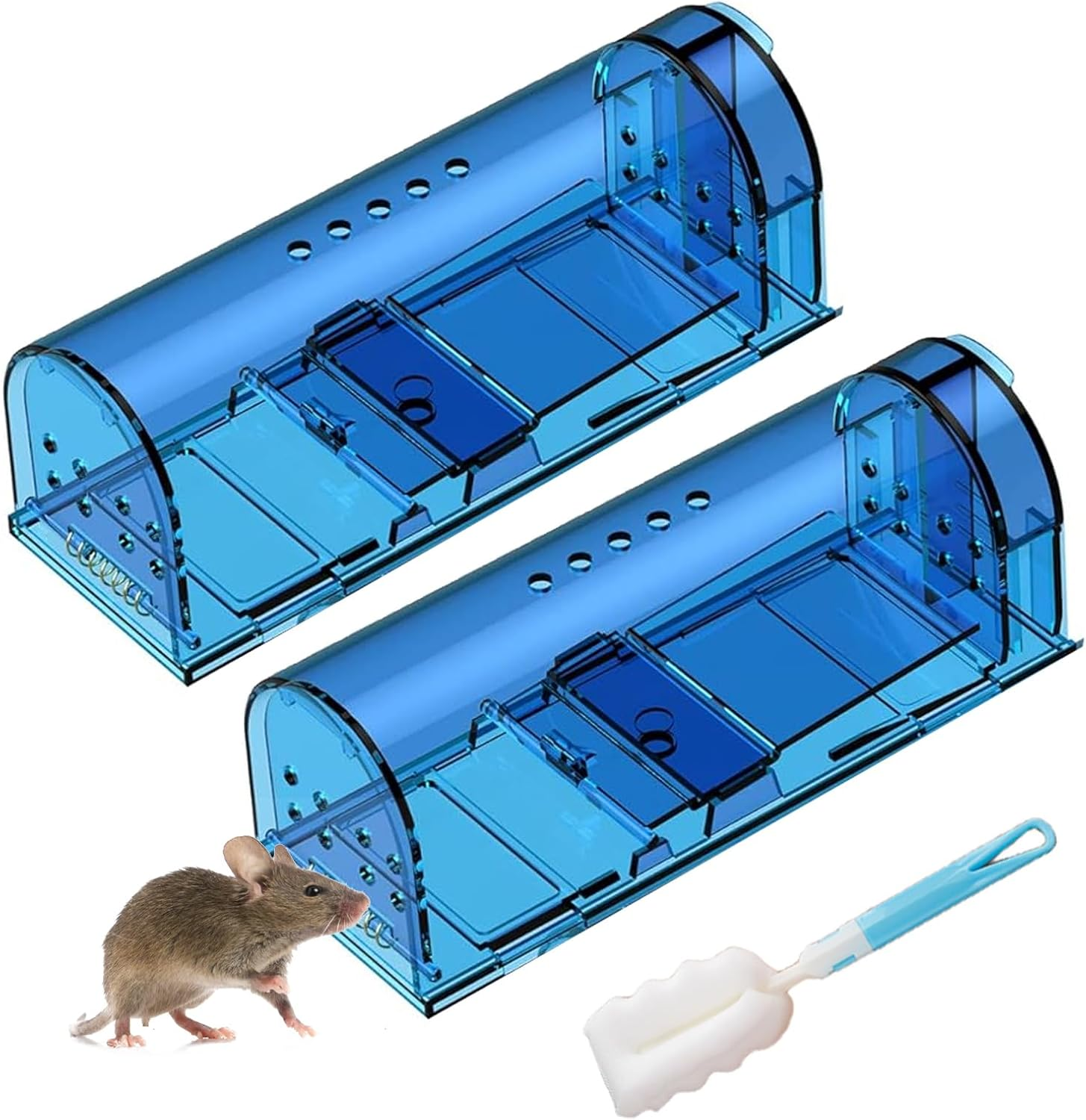 Humane Mouse Trap &ndash; No Kill Catch & Release Live Mouse Traps for Indoor/Outdoor Use &ndash; Safe for Pets (Dogs/Cats) &ndash; Effective Rodent/Mole Cage Catcher &ndash; Best Reusable Non-Toxic Mice Traps(2 Pack) image number 3