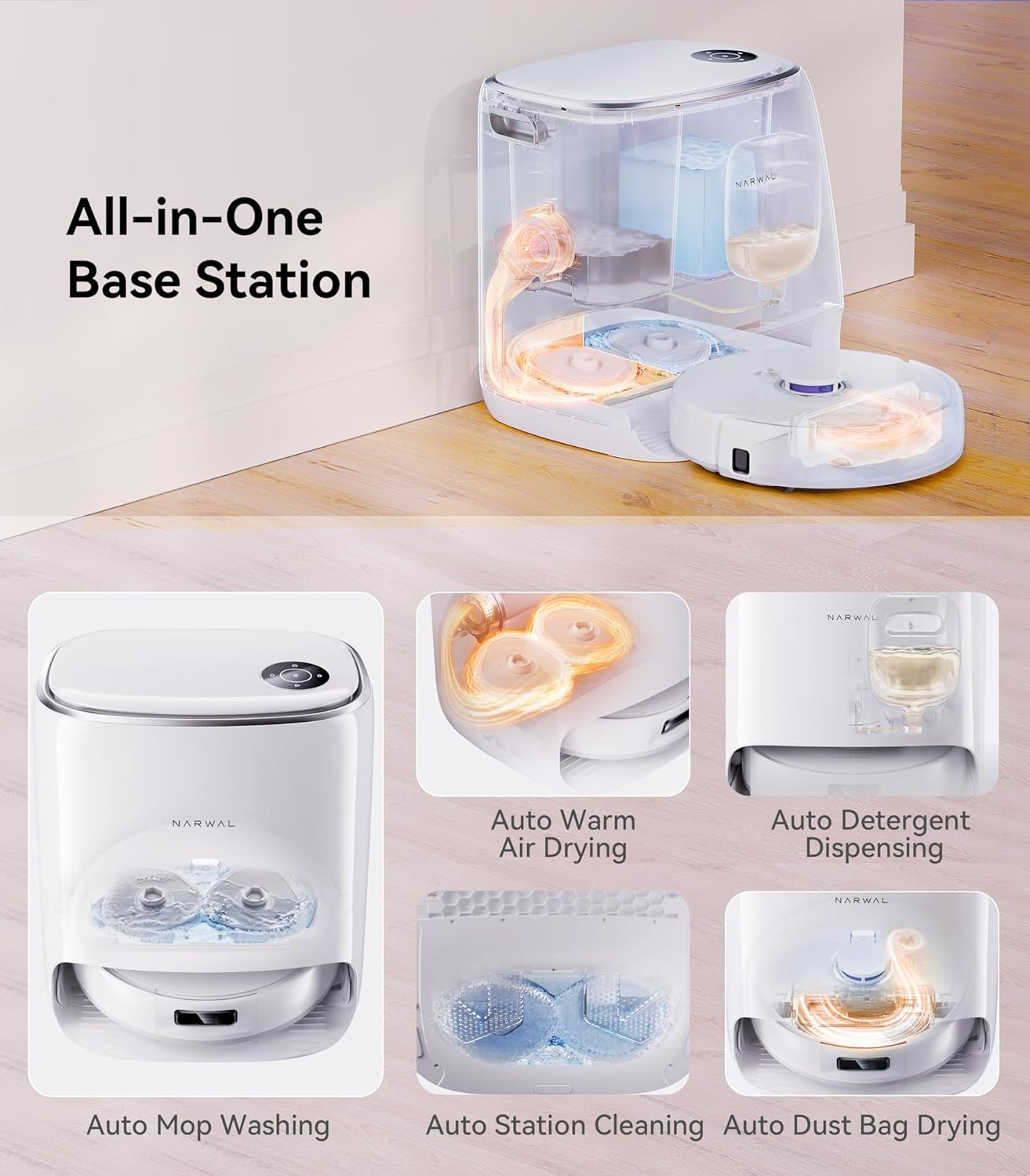 Narwal Freo X Ultra Robotic Vacuum and Mop with Auto Washing and Self-Contained Empty, Zero Hair Tangling, 8200Pa Australian Version image number 6