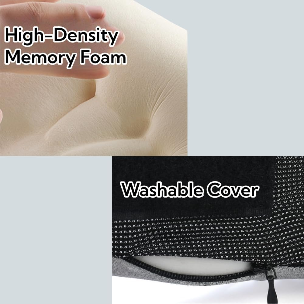 KOKOCCBD Travel Neck Pillow, Memory Foam Ergonomic Travel Pillow for Airplane, 360 Degree Comfort and Breathable, Portable Pillows Neck for Airplane, Cars, Office& Home, Pillow with Washable Cover image number 4