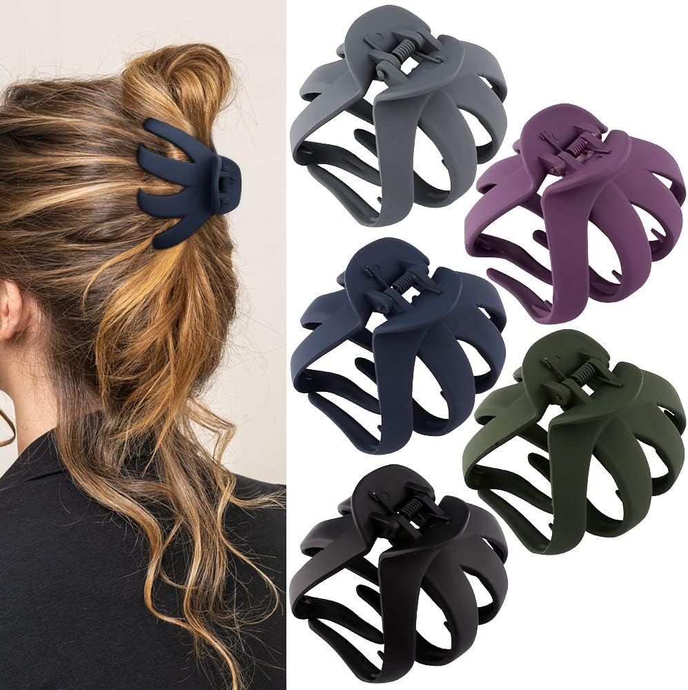 Jumbo Hair Claws for Thick Hair - 5 Pcs Giant Clips, Extra Large Hair Accessories for Women