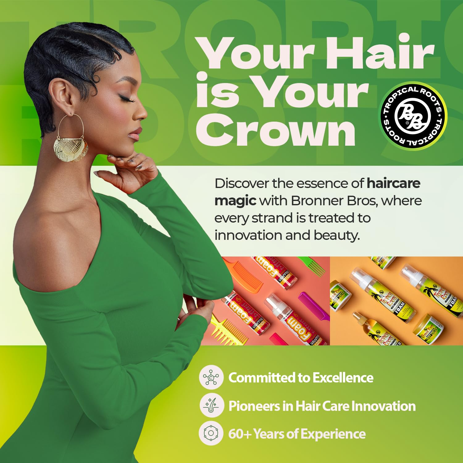 Bronner Brothers Tropical Roots Growth Oil, 8 Ounce