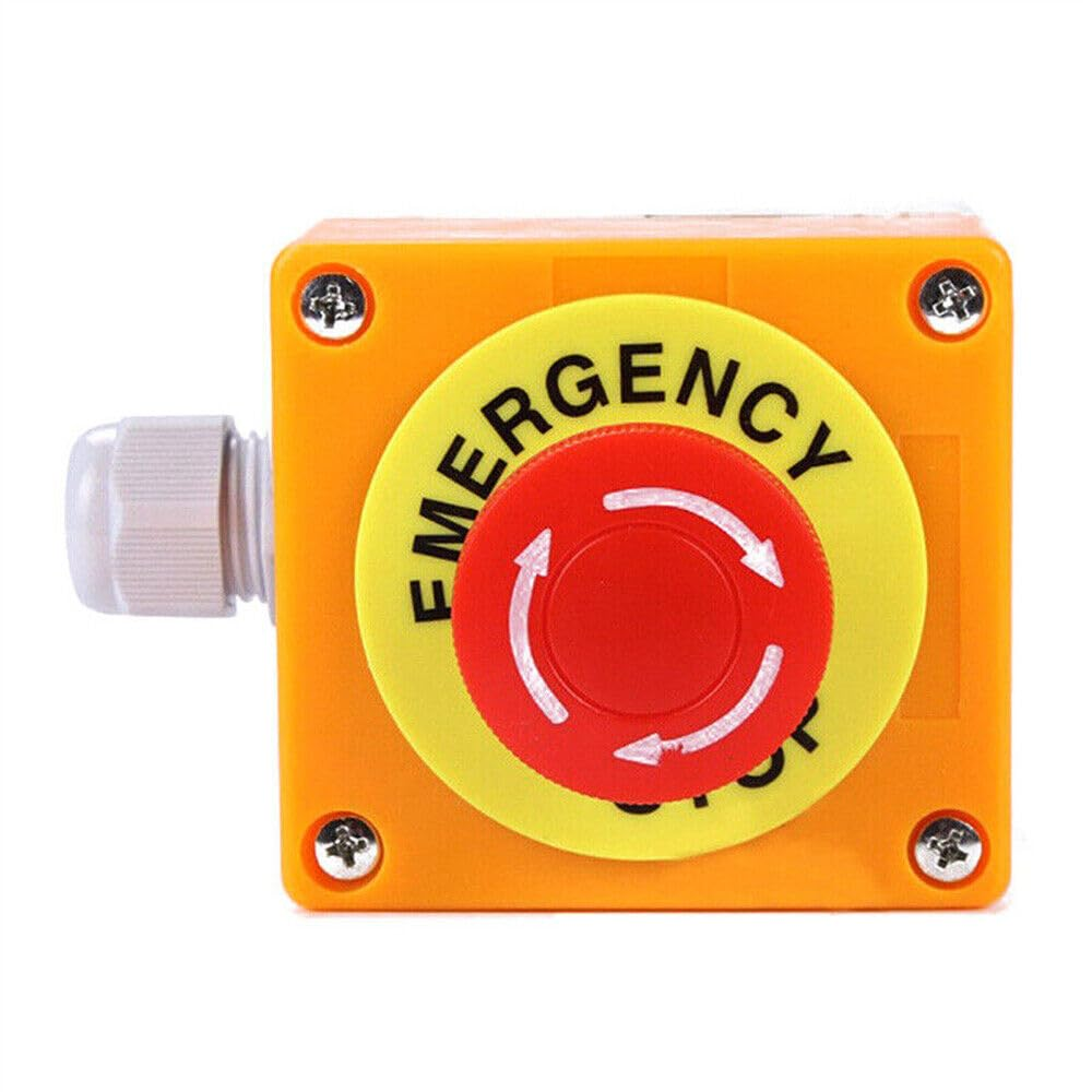 Red Mushroom Emergency Stop Shut off Push Button Switch NO NC E-Stop Push Button image number 1