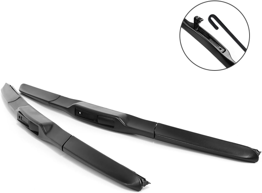 Hybrid Wiper Blades for Hyundai I30 PD 2017-2023 Pair of 26" + 16" Inches Sizes Replacement Front Windscreen Fits U Hook Driver Passenger Side Rubber Wipers J Hook Kit (Set of 2) image number 1
