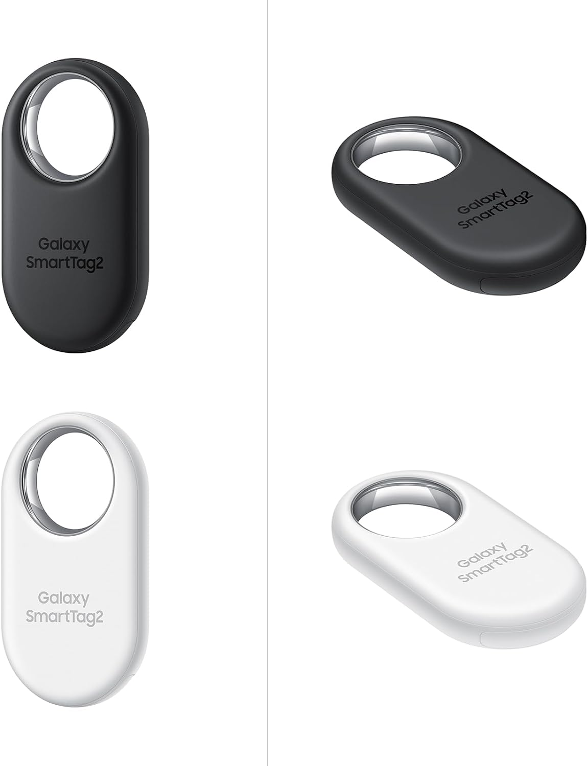 Samsung Galaxy Smarttag2 (4 Pack) Bluetooth Tracker, Compass View, AR Find Lost Mode, 2 X Black, 2 X White image number 1