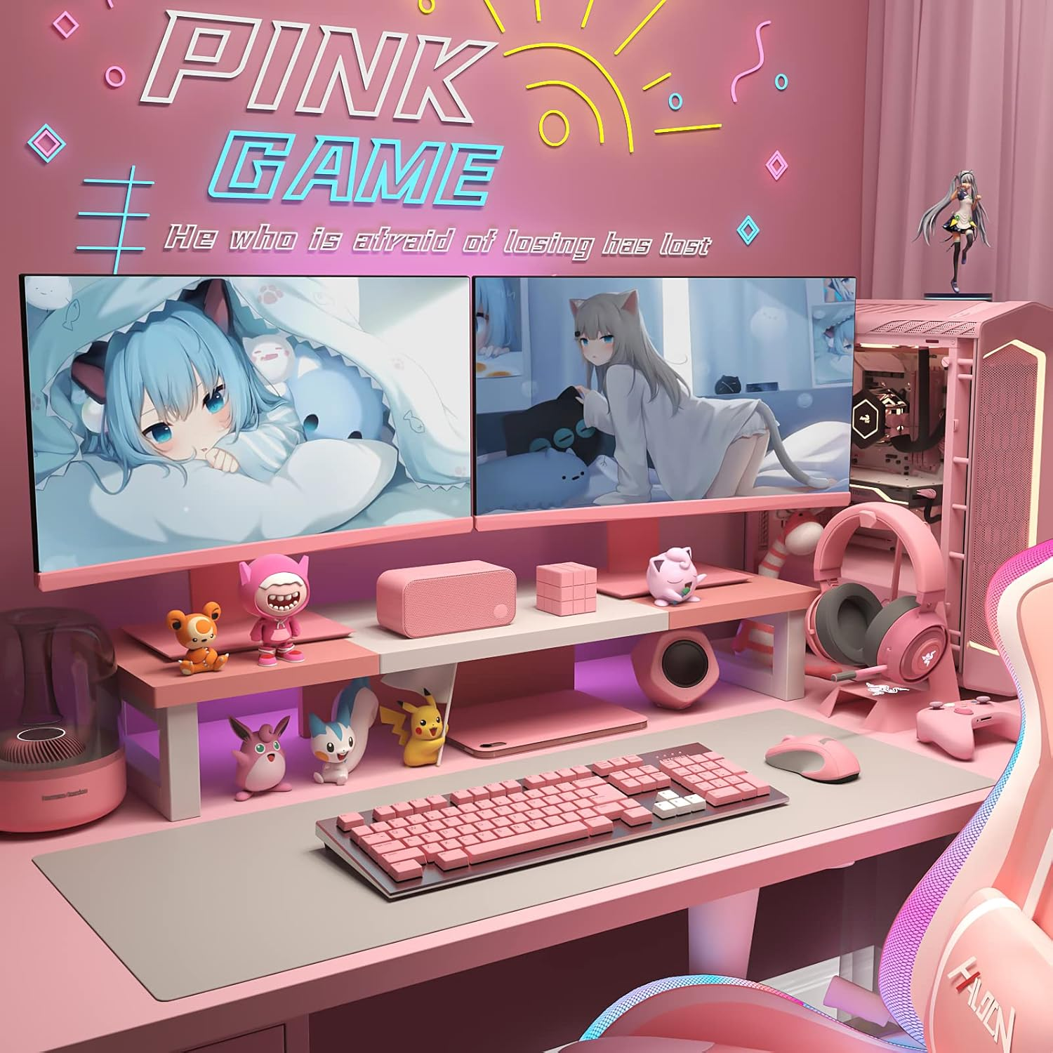 WESTREE Dual Monitor Stand Riser-Monitor Stand Riser for 2 Monitors, Sturdy Computer Monitor Stand, Multi-Purpose Desktop Storage Stand for Computer,Laptop,Printer,Tv image number 3