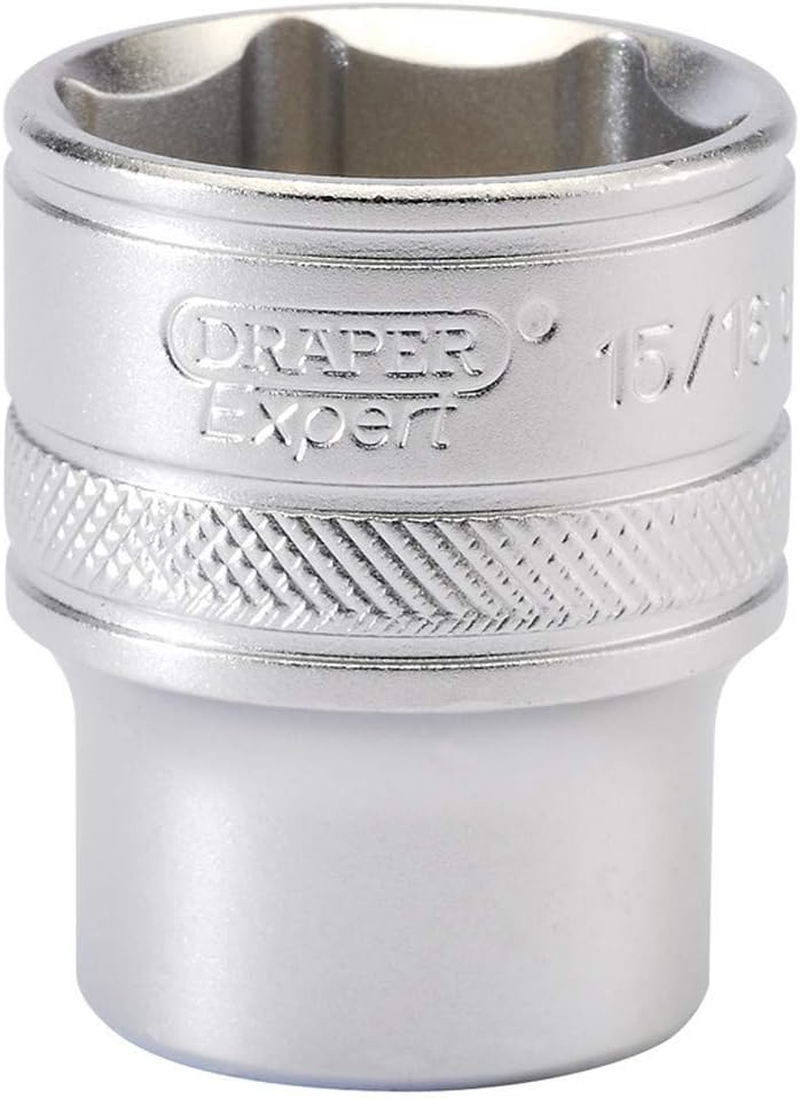 Draper 16636 1/2-Inch Square Drive Micro Satin Chrome Imperial Socket, 1.1/8-Inch Size image number 3