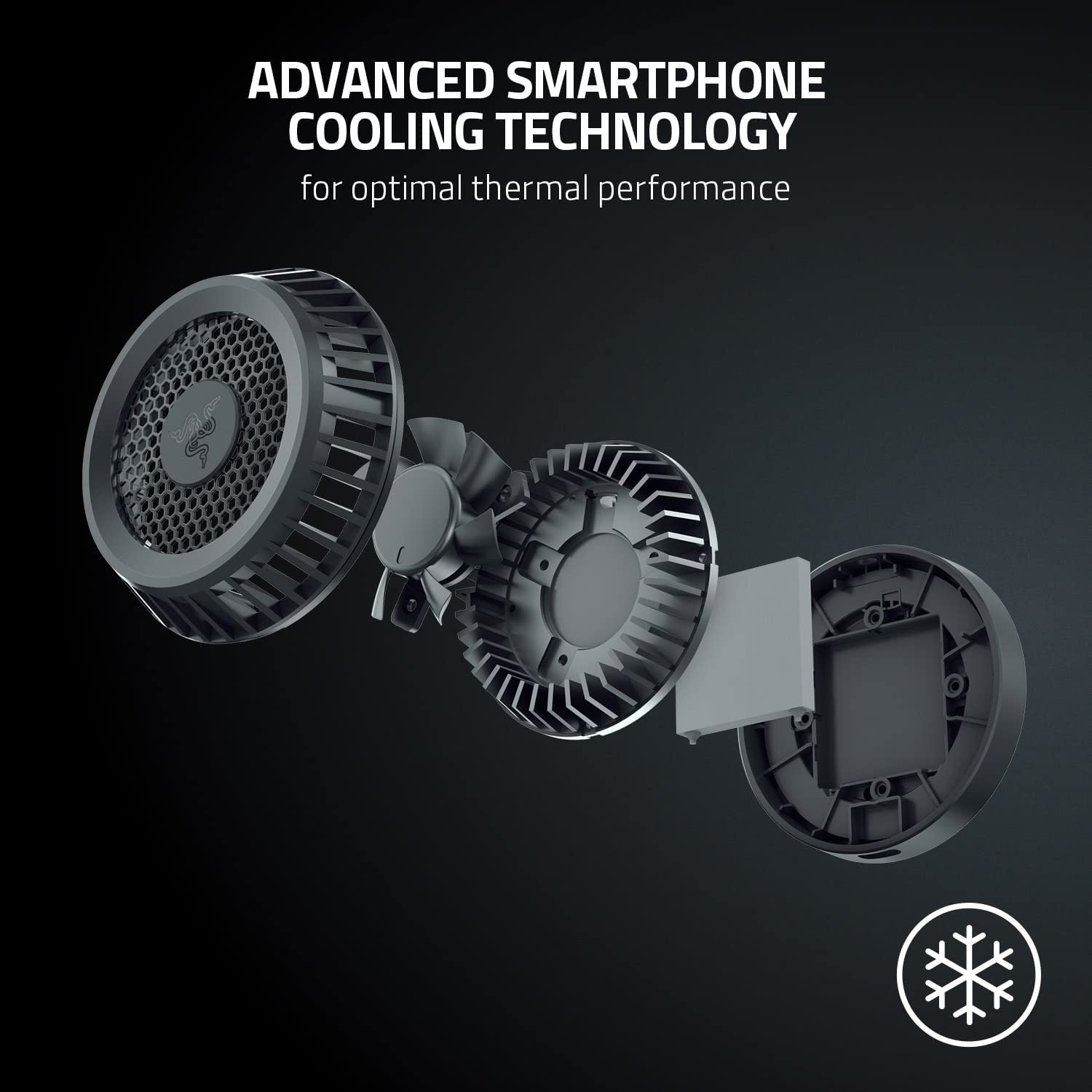 Razer Phone Cooler Chroma (Universal Clamp) - Smartphone Cooling Fan Chroma RGB (Compatibility with Most Smartphones, Advanced Cooling Technology, Twelve RGB Leds, USB Type-C) Black