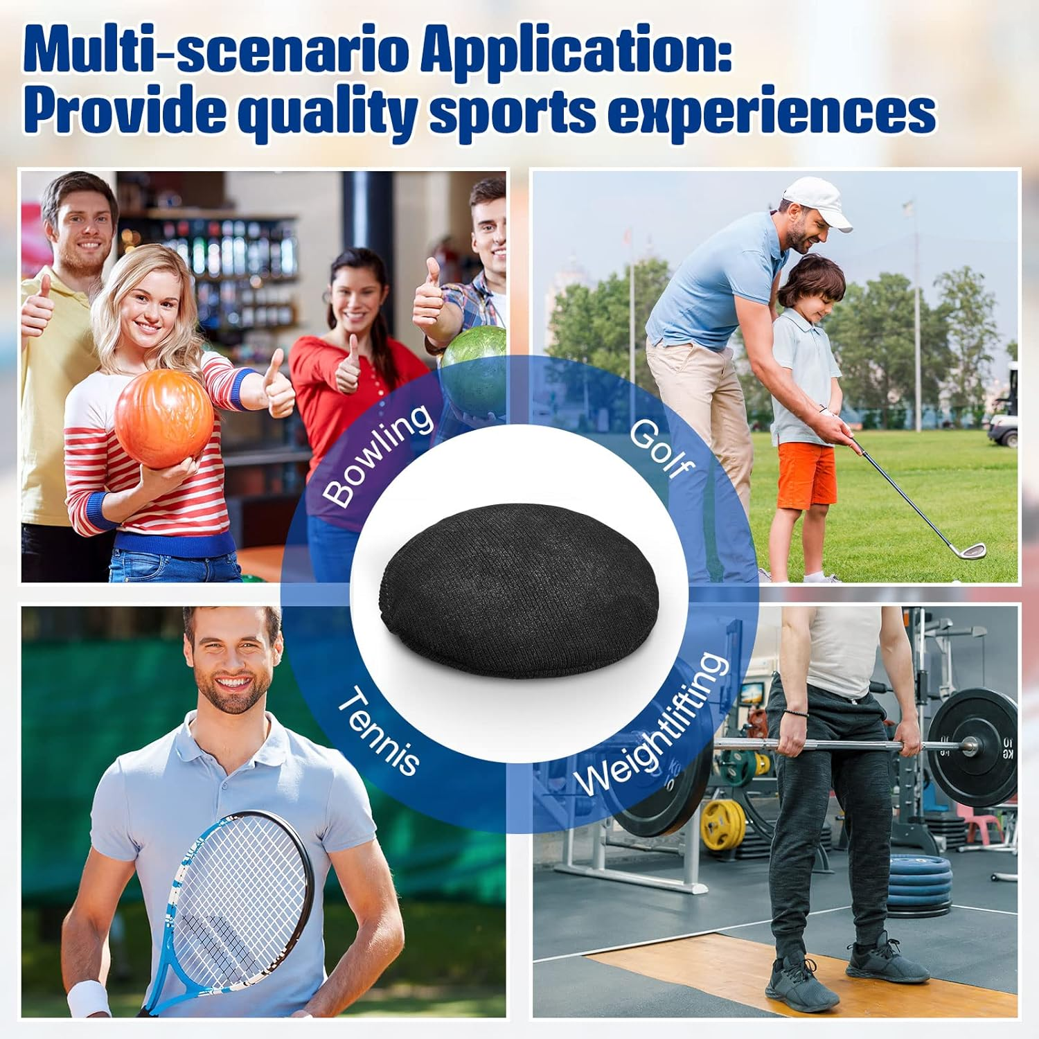 Lewtemi 2 Pieces Bowling Rosin Grip Bag Powder Bowling Grip Sack for Drying Hands Golf Accessories - Black, Dark Blue image number 6