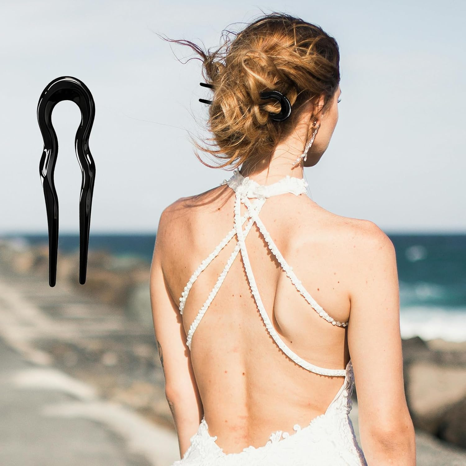 Xlihdzum 3Pcs French Hair Pins U Shaped Hair Forks - Elegant Updo Hair Accessory for Women and Girls for Styling Updos Buns Thick Thin Hair Daily Wear Party Wedding Hairstyle (Sturdy Non Slip) image number 4