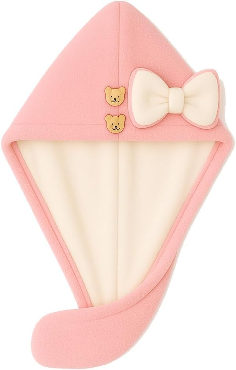 Double-Layer Thick Microfiber Quick-Dry Hair Towel Turban Hair Turbans for Quick Drying Premium Hair with Adjustable Snap Button