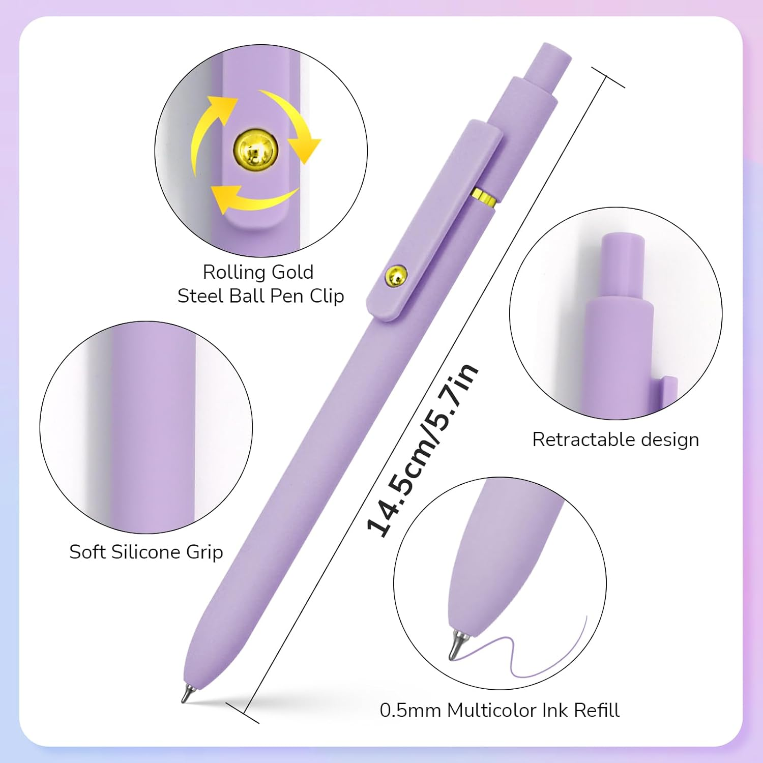 UIXJODO Color Pencils, 6 Pack Colorful Pens Fine Point Smooth Writing 0.5Mm Colored Ink Gel Pen for Diary Notes Planner School Supplies Gifts for Nurses Teachers (6 Pack - 6Pcs Gold Vintage image number 4