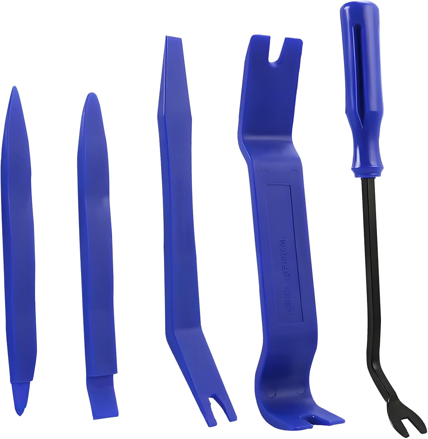5Pcs Car Trim Removal Tool Kit, Plastic Panel Fastener Removal Tool Auto Clip Pliers Push Pin Puller Pry Tool Kit Fastener Remover for Car Panel/Dash/Door (Blue)