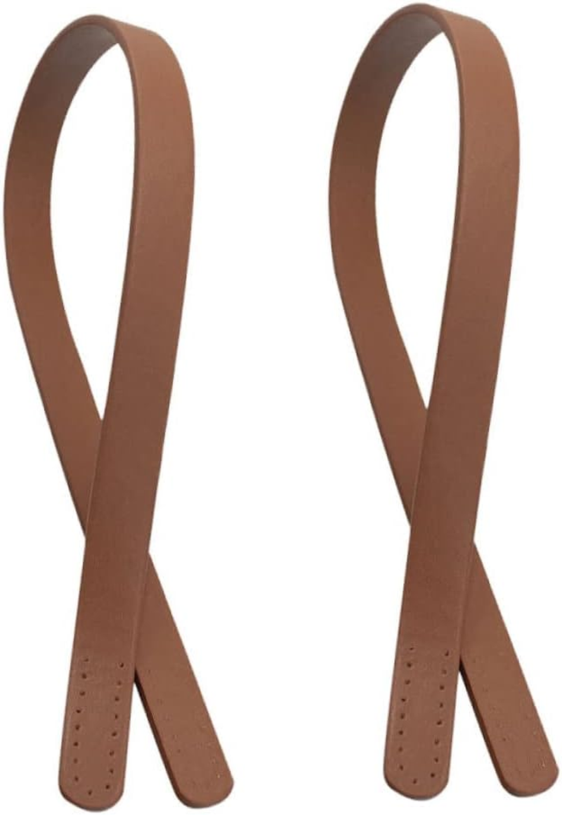 TEHAUX 4Pcs Pu Leather Bag Strap Replacement Handbag Belt for Women Ladies DIY Tote Bag Strap Porous Handstitch image number 4