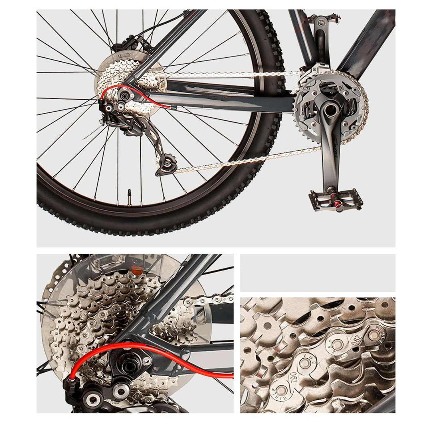 Omabeta 1PCS 8 Speed Bike Chain with Double Bridge Design for 6/7/8/18/21/24 Speed Road Folding Bike,116 Links,6.1Mm 0.24In Shaft Length,Bike Repair Accessory image number 5
