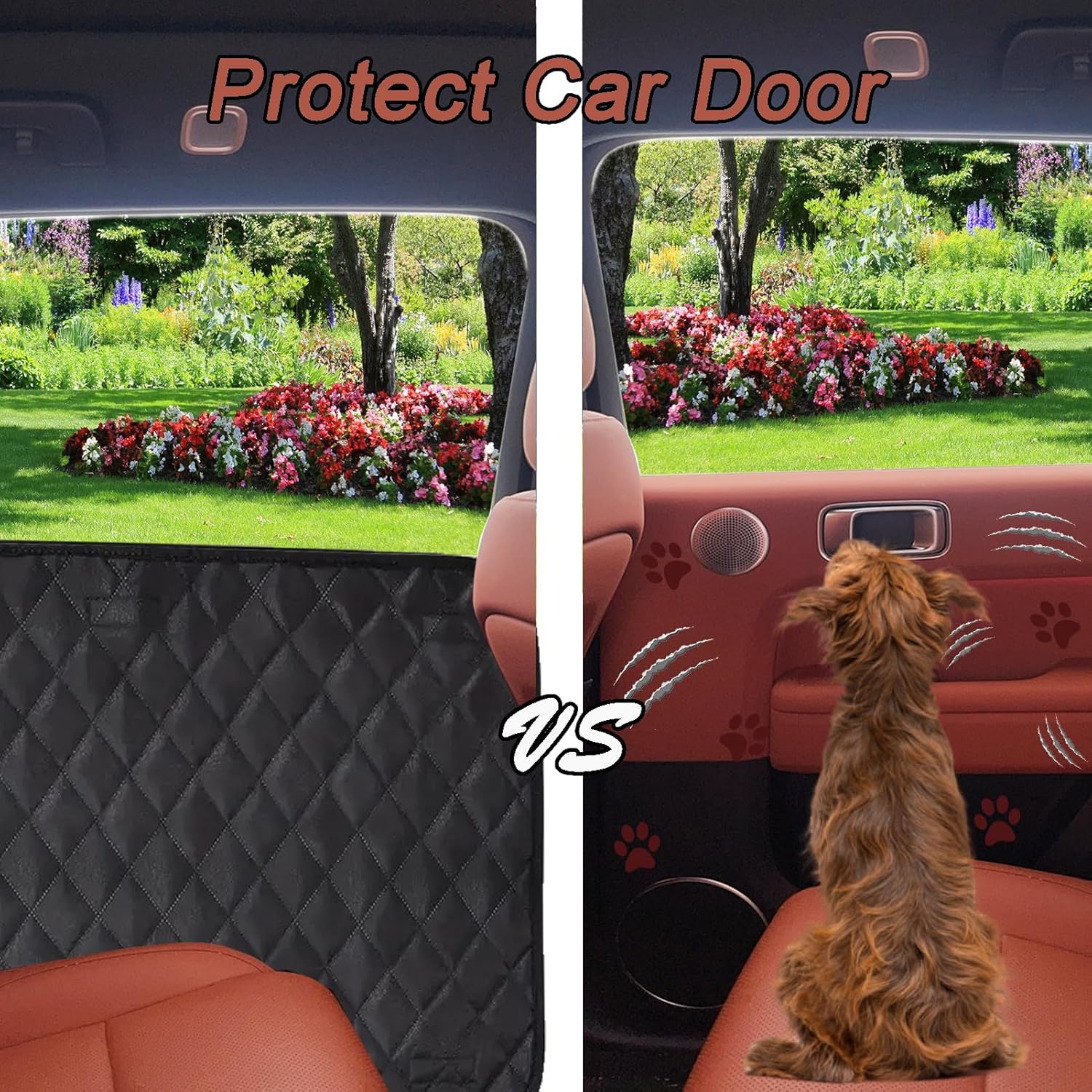 Car Door Protector,2 Pack 29&lsquo;&rsquo;&times;17'' Doors Protector from Dog Scratching,Repels Water,Dirt,Scratching Screen Door Protector for Dogs,Suitable for Camping and Traveling image number 5