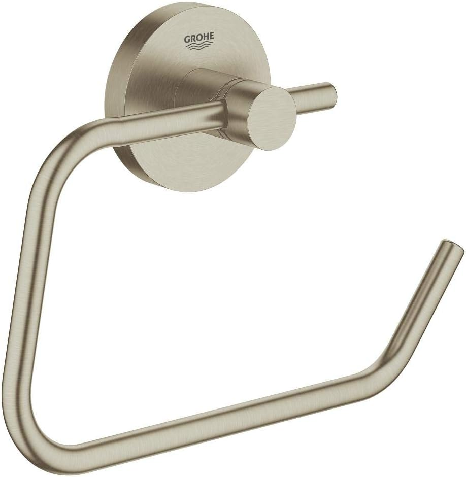 GROHE 40689EN1 Essentials Wall-Mounted Toilet Paper Holder, Brushed Nickel Infinity Finish