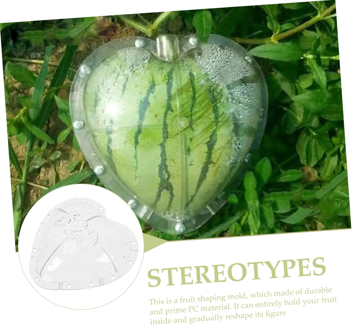 Outanaya Heart Shaped Watermelon Mold Fruit Growing Molds Vegetable Shaping Tool Easy to Use Gardening Supplies image number 1