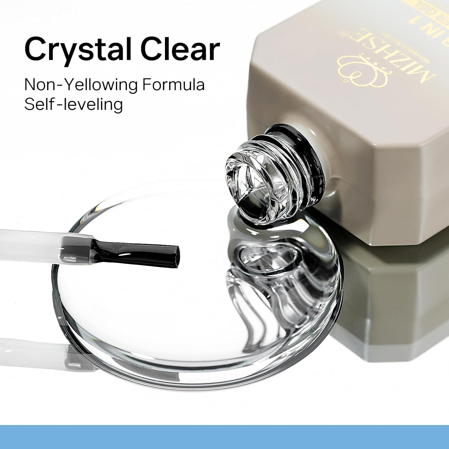 MIZHSE Builder Gel for Nails, 8-In-1 Clear Hard Builder Nail Gel Strengthener Gel Thickening Extension Rhinestone Glue in a Bottle for Nail Salon LED & U V Lamp Needed 16Ml image number 3