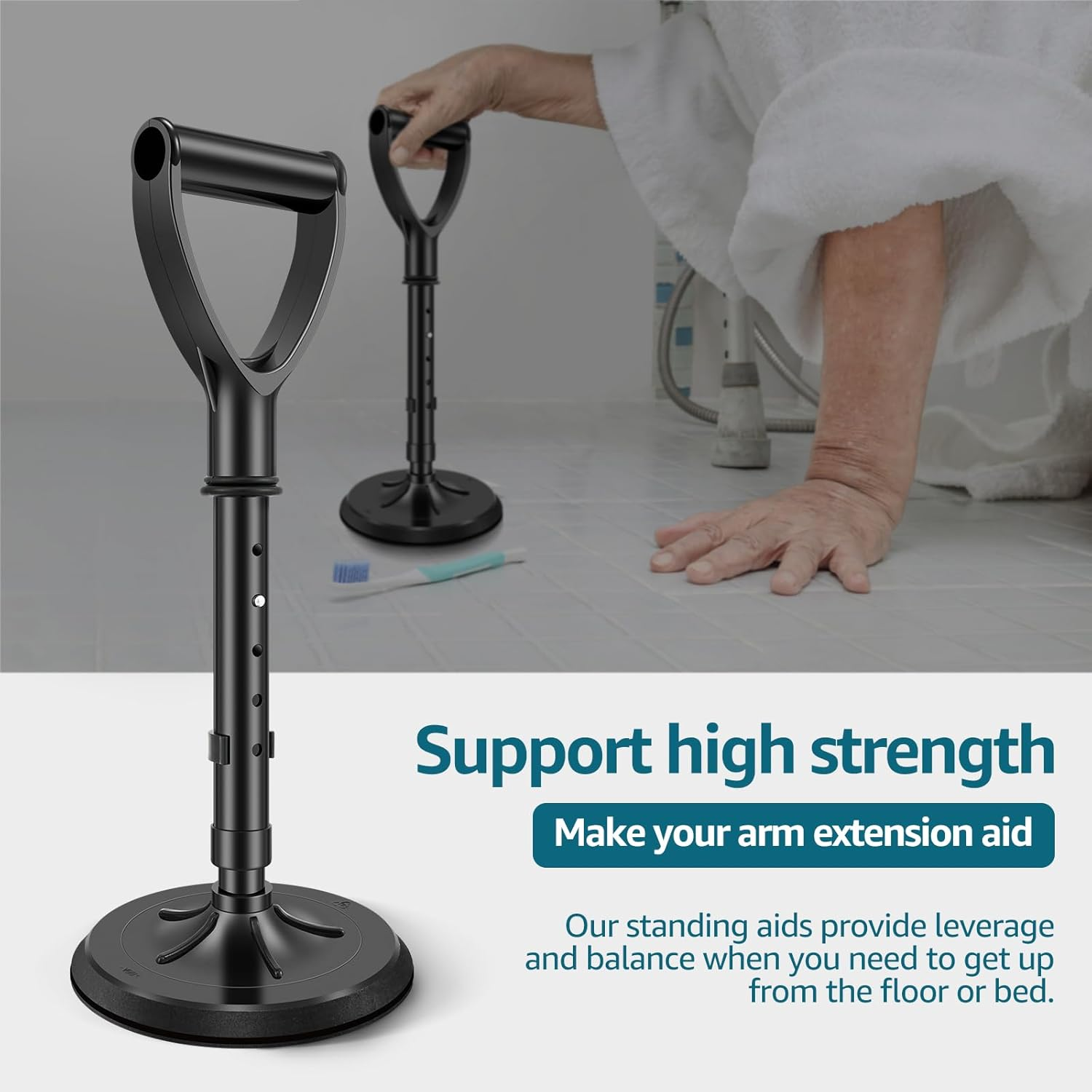 Mobility Tool Standing Aid Device Adjustable Standup Helper to Help Get up from Floor and Ground Metal Senior Lift Assist Device Elderly Standing Helper Support Tool for Seniors ZHAZHAMO image number 3