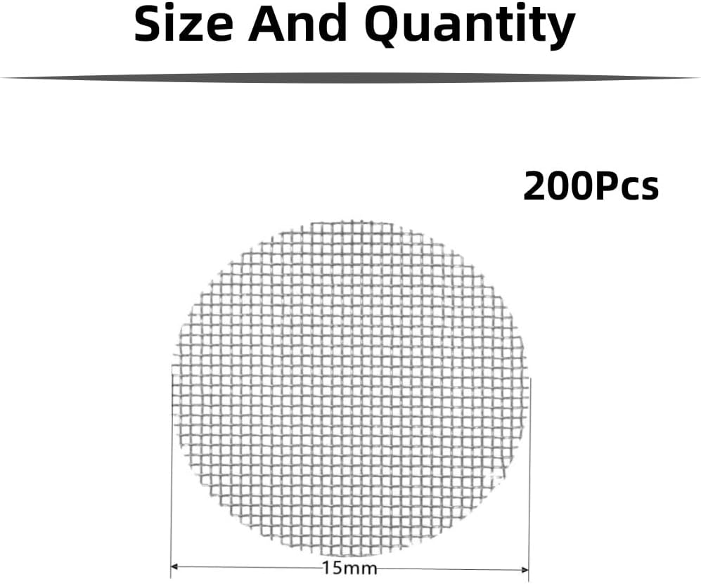 Jindizi 200Pcs 304 Stainless Steel Pipe Filters 15Mm, Mesh Screens Gauzes Filter Mesh Pipe Screens for Pipe Filter (Stainless Steel) image number 1