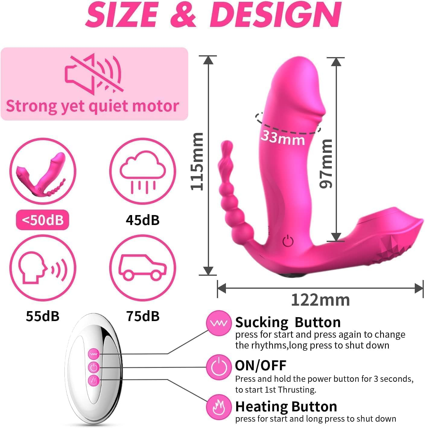 Toy for Women - Juguete Chupador De Cl&iacute;toris Rosa Con 10 Ventosas Intensas - Juguete Sexual Rosa Con Lengua Y Succi&oacute;n - Recargable Estimulador De Pezones De Cl&iacute;toris Regalos De Cumplea&ntilde;os image number 3