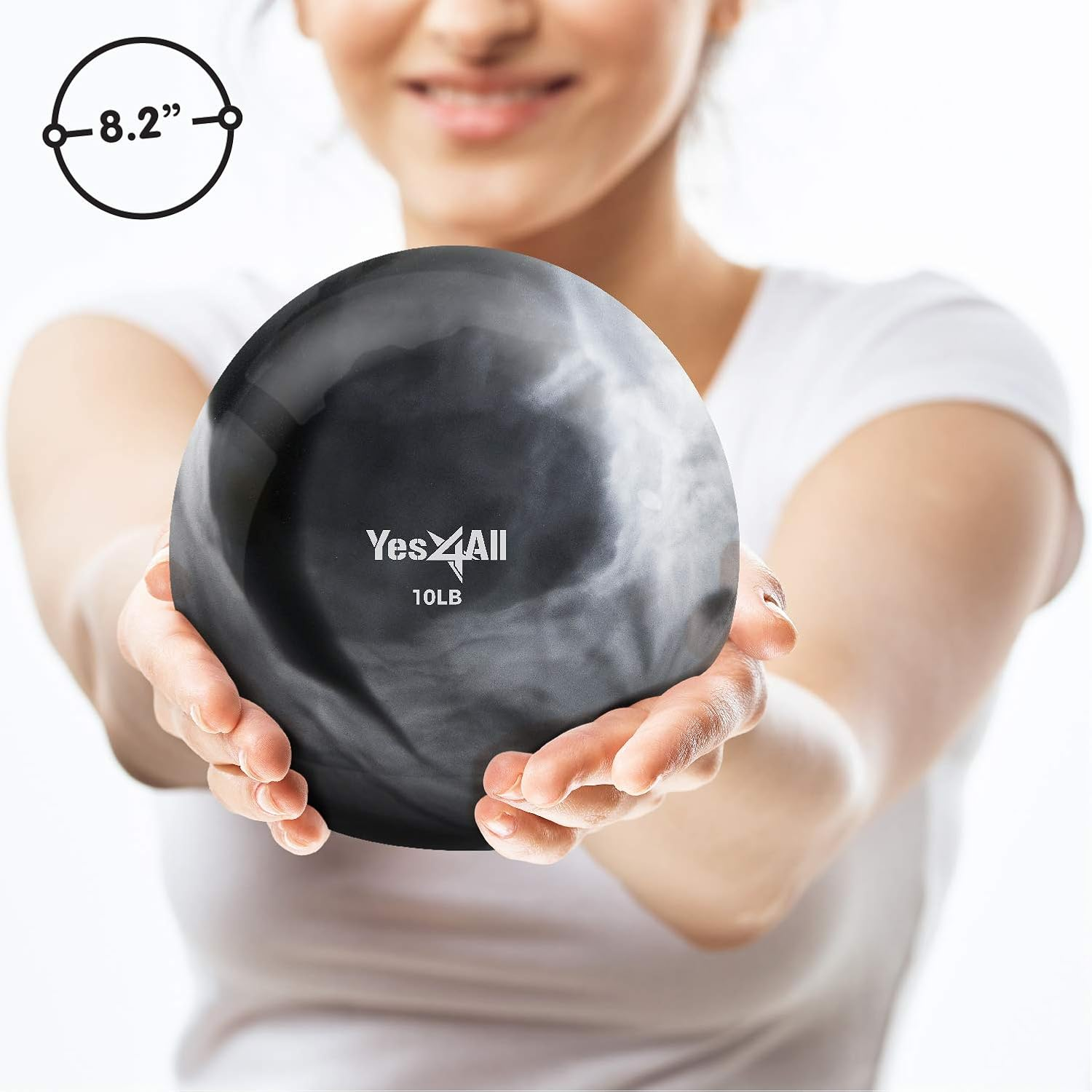 Yes4All Toning Ball, Medicine Ball, Weight Toning Exercise Ball, Gym Ball, for Home Gym & Desk Chair, Fitness, 0.9Kg/1.36Kg/1.81Kg/2.26Kg/2.72Kg/3.6Kg/4.5Kg image number 4