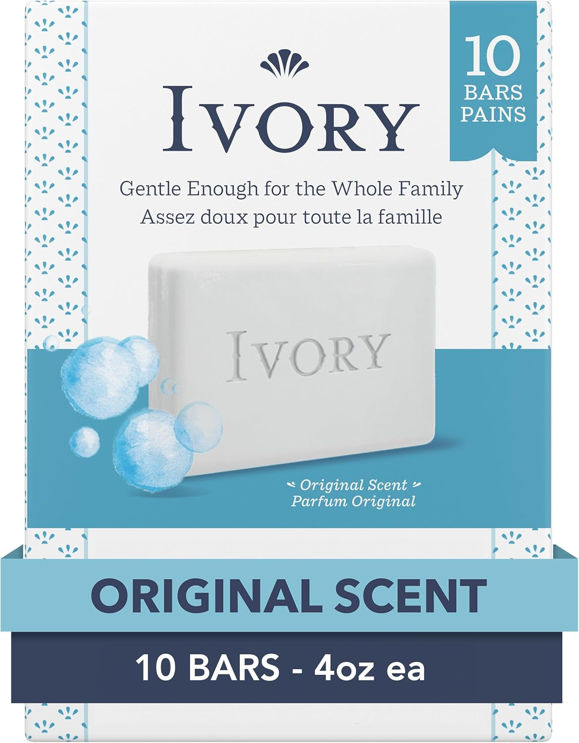 Ivory Original 10-Count, Bath Size Bars (4 Oz), 38.8 Ounce image number 2