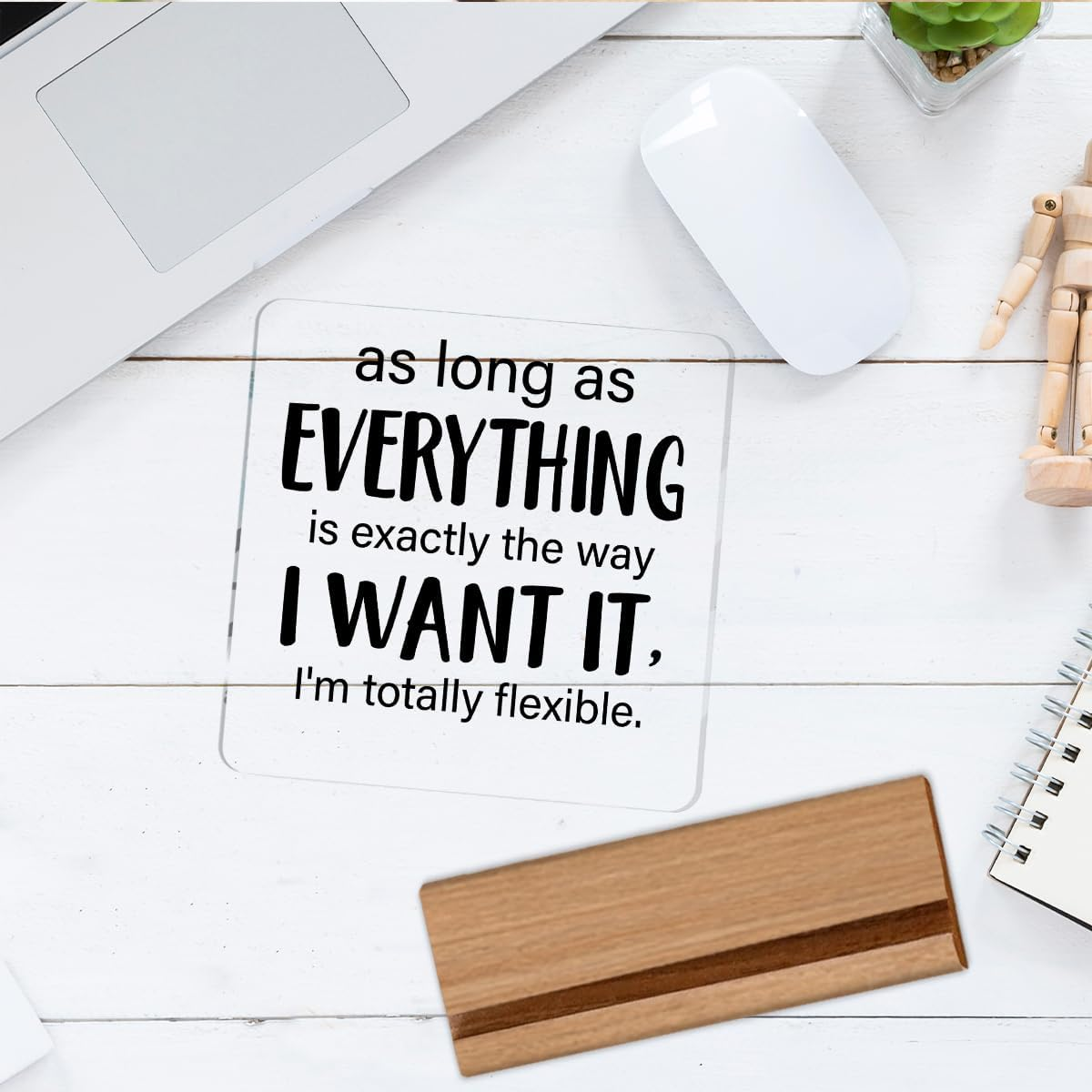 Funny Office Gift Humor Gifts for Coworker Colleague Leader Boss Office Clear Desk Decorative Sign Acrylic Sign with Wooden Stand for Desk Table Shelf image number 5