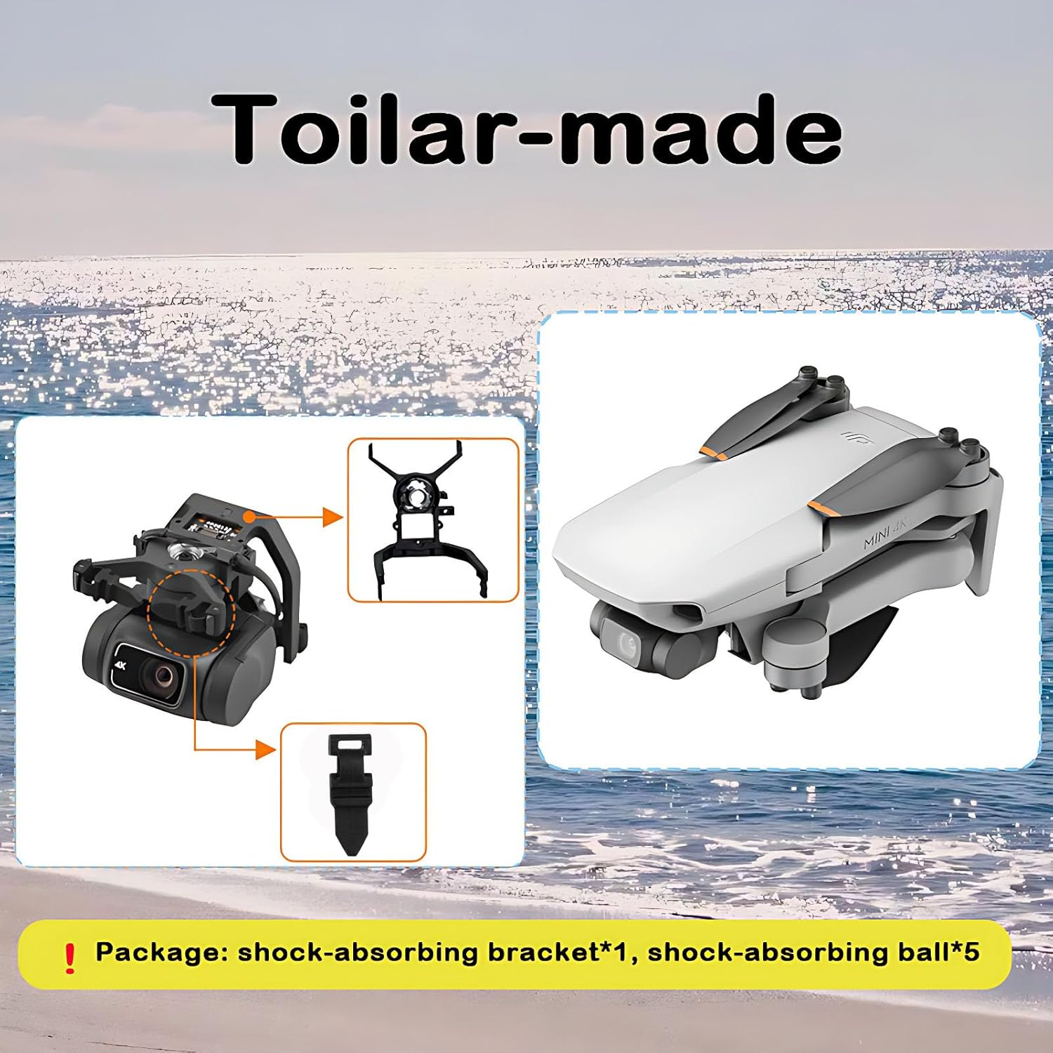 ZWLLKJGS Replacement for DJI Mini 2 Gimbal Shock Absorber Mount + Shock Absorption Rubber Damper for DJI Mavic Mini 4K/SE/2 Shock Absorber Ball Gimbal Mounts Accessories Drone Parts image number 3