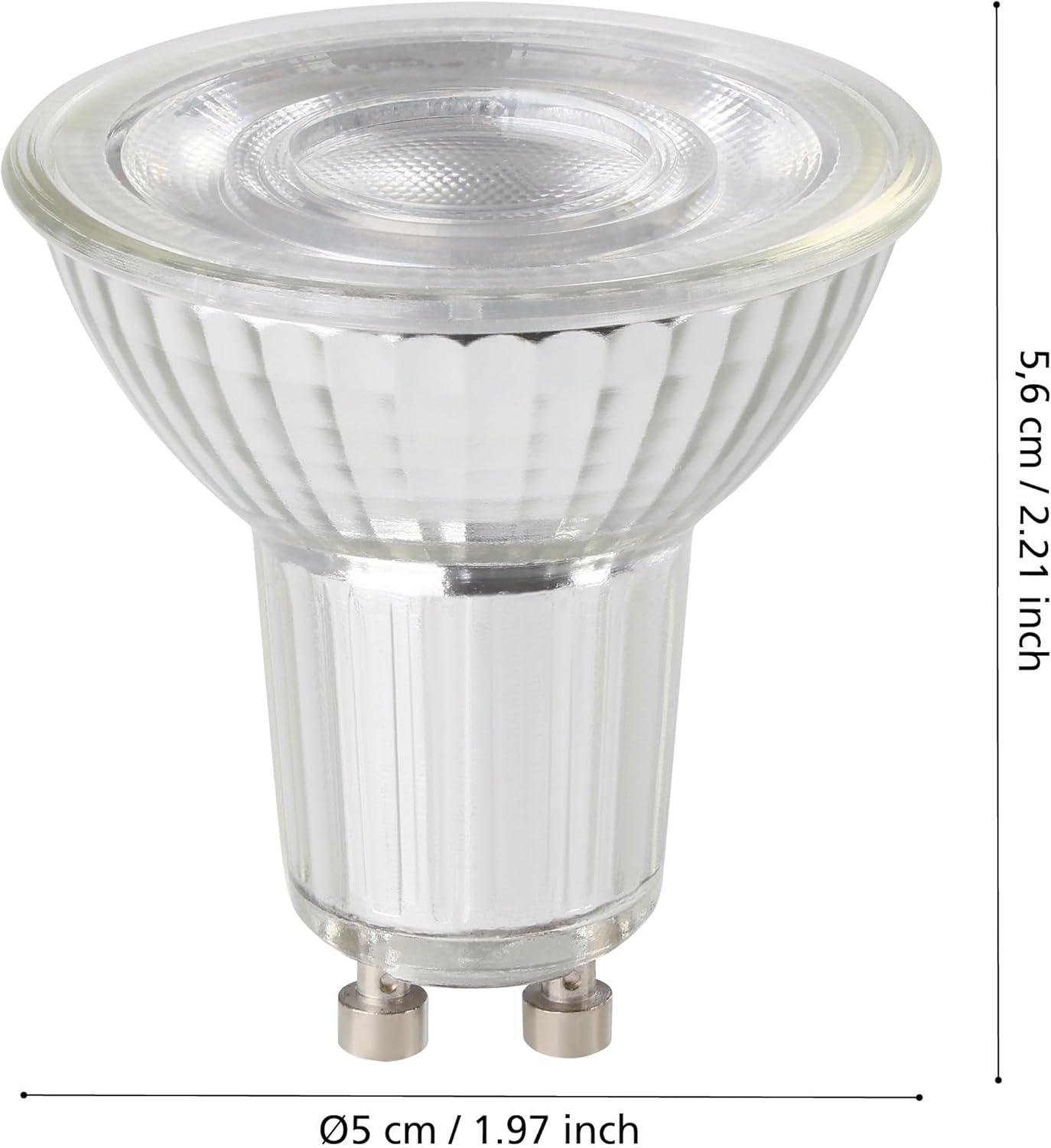 Eglo GU10 Dimmable LED Reflector Spot, Light Bulb 6W Each (Equiv. 116W), Warm White Lamp 3000K, 850 Lumens, Lightbulb &Oslash; 5 Cm image number 3