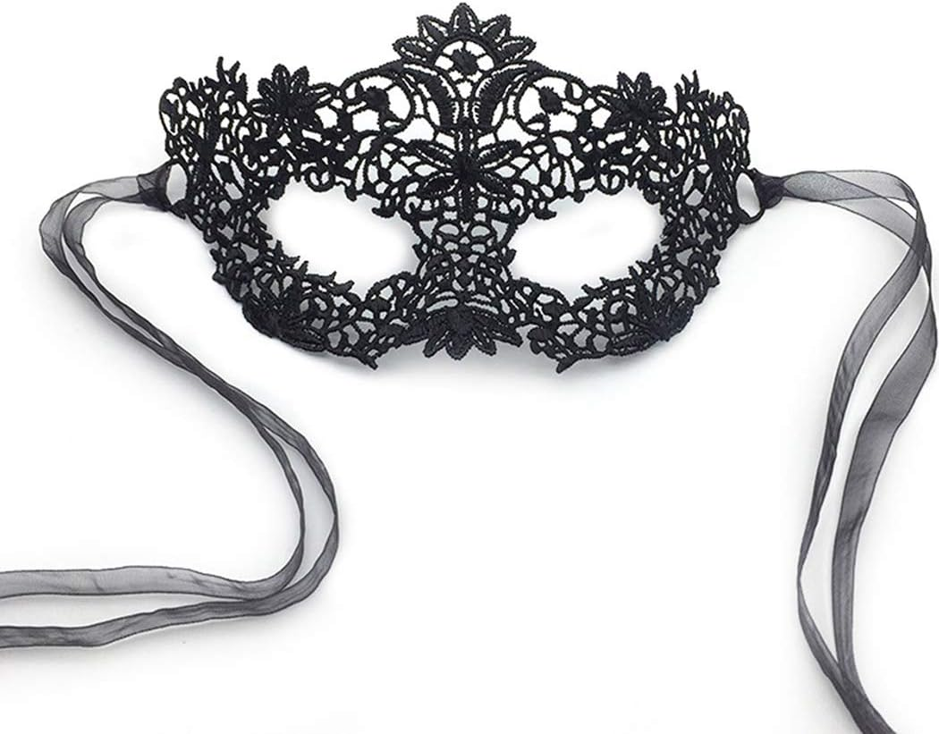 Imapo Masquerade Mask for Women, 2 Pack Mardi Gras Party Lace Masks, Prom Princess Venetian Masks - Black image number 4