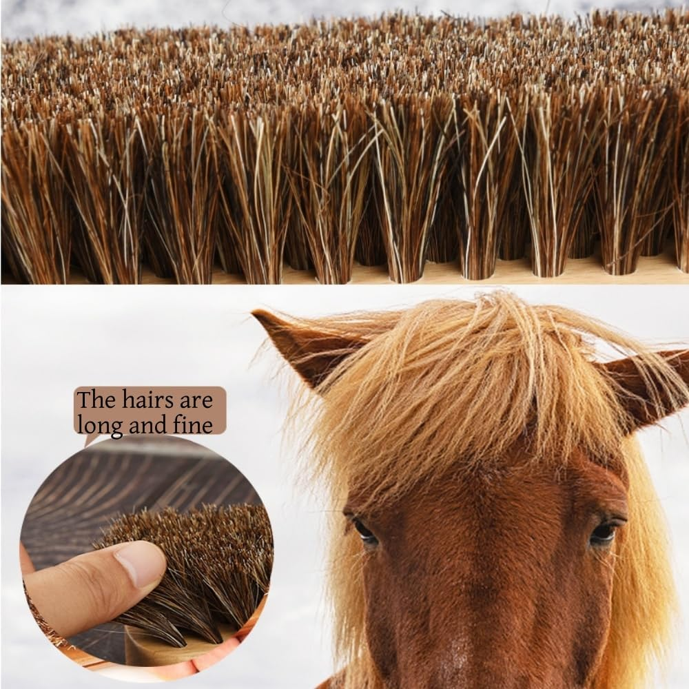 HIDOSNG 1PCS Clothes Brush, Horsehair Garment Brush with Wood Handle, Soft Hair Hat Lint Remover Brush, Suit Brush, Hair Cleaning Kit for Suits Shoes Jacket Furniture image number 2