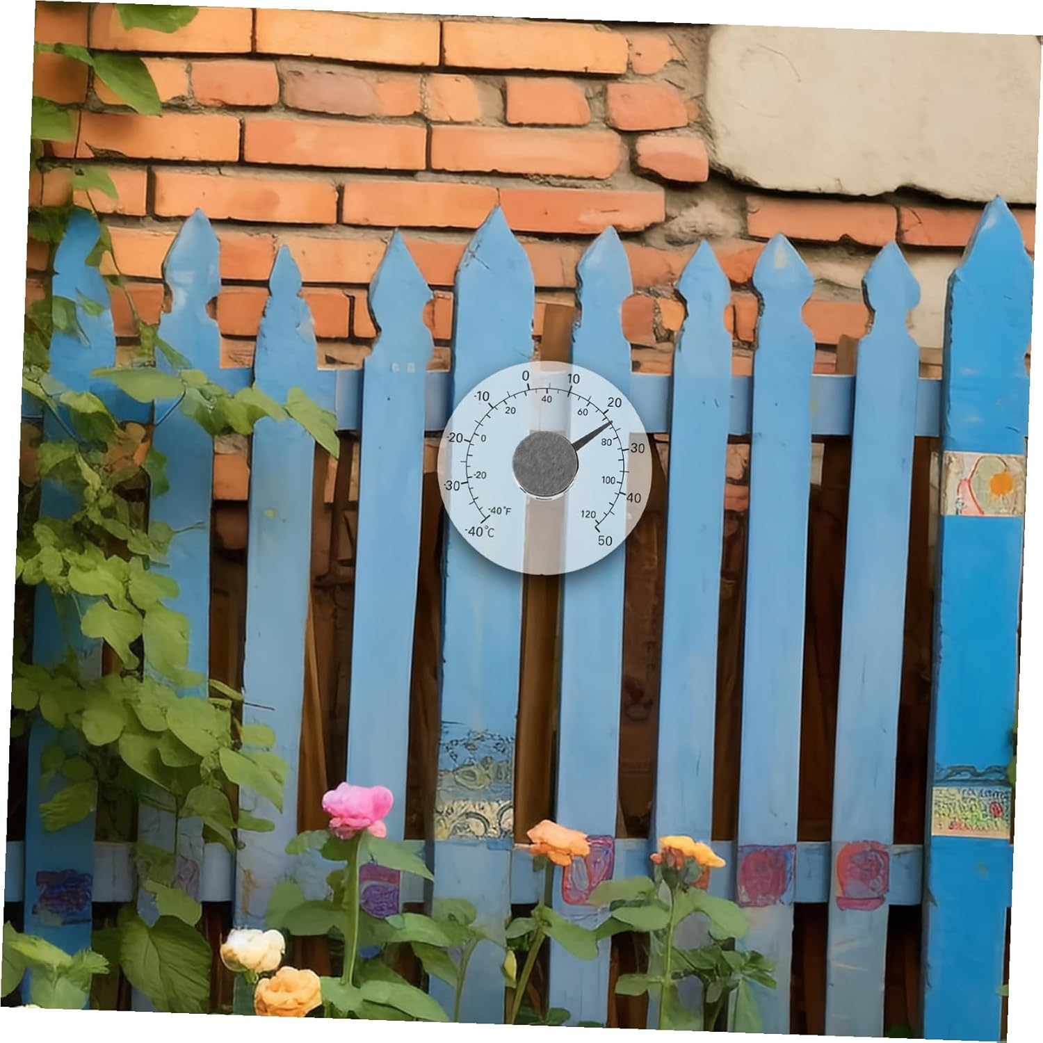 DECHOUS Indoor Outdoor Thermometer for Window and Garden Dial Temperature Gauge for Greenhouse Nursery Sauna and Home Use Easy-Read Wall-Mount Temperature Measurement image number 1