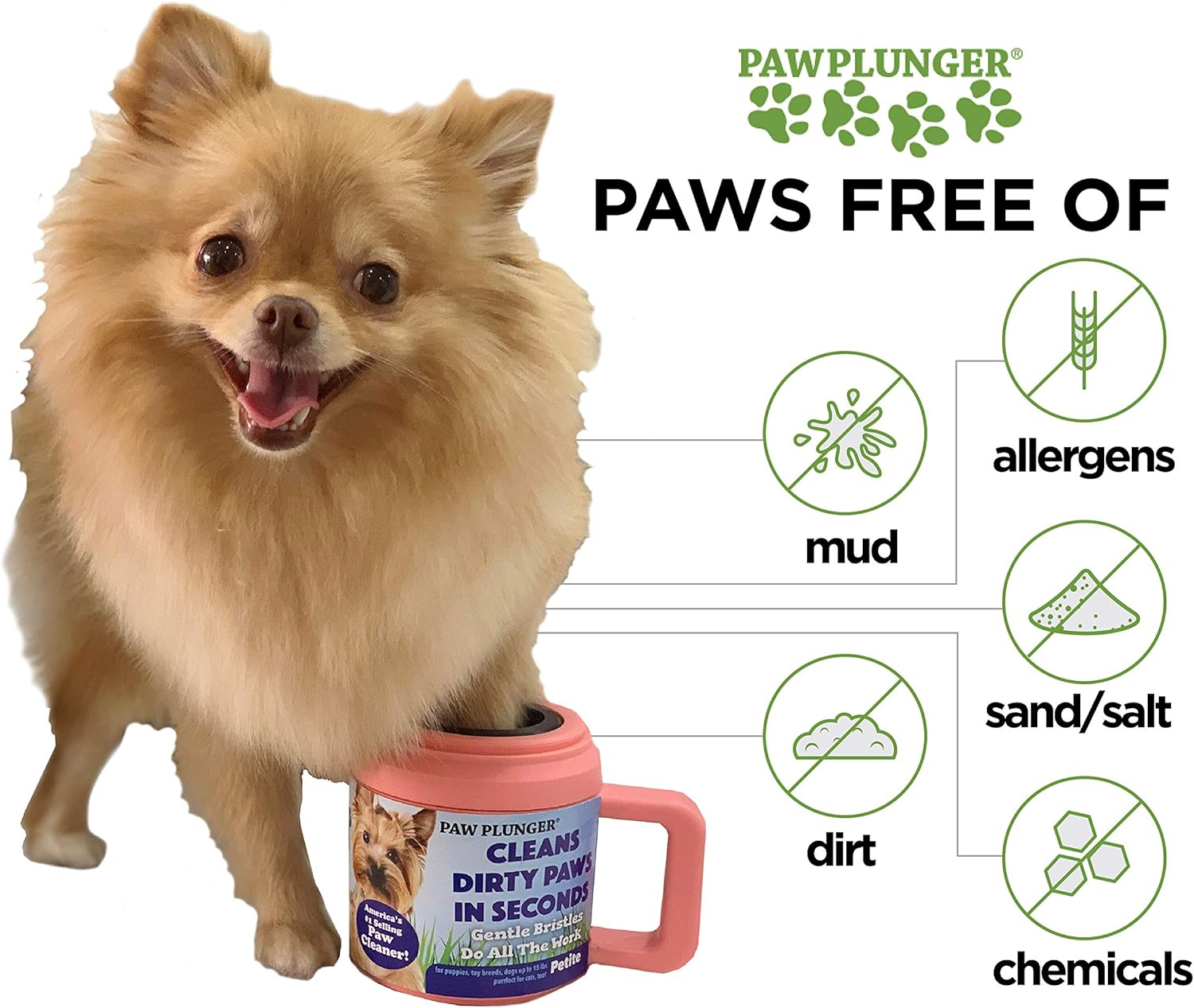 Paw Plunger for Dogs - Portable Paw Cleaner for Medium Sized Dogs - Ideal for Dogs Weighing 15-75Lbs - an Easy to Use Device to save Your Home/Furniture/Carpet/Vehicle from Muddy Paws - Black image number 2