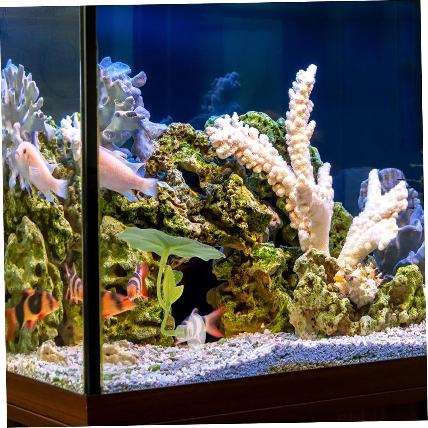 GANAZONO Betta Fish Leaf Hammock Resting Pad Artificial Lotus Leaf Large Aquarium Plant Decoration Fish Tank Accessories Betta Hideout Resting Spot for Aquatic Pets image number 2