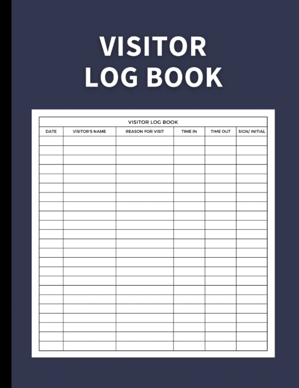 Visitor Log Book: Guest Sign in and Sign Out Register for Offices and Businesses: Tracking 3000 Entries with Ease (Midnight Blue)
