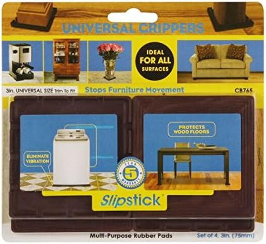 Slipstick Cb765 Square Non Slip Rubber Pads, 75Mm Square, Chocolate (Set of 4) image number 5