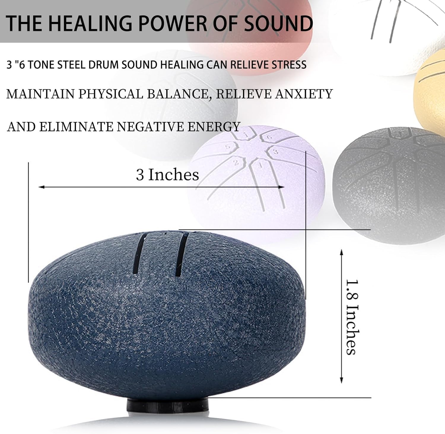 Steel Tongue Drum Rain Chime - Mini 3 Inch Handpan Drum for Outside, Waterproof Rain Drum Instrument with 6 Notes - Perfect for Outdoor Serenity and Relaxation image number 5