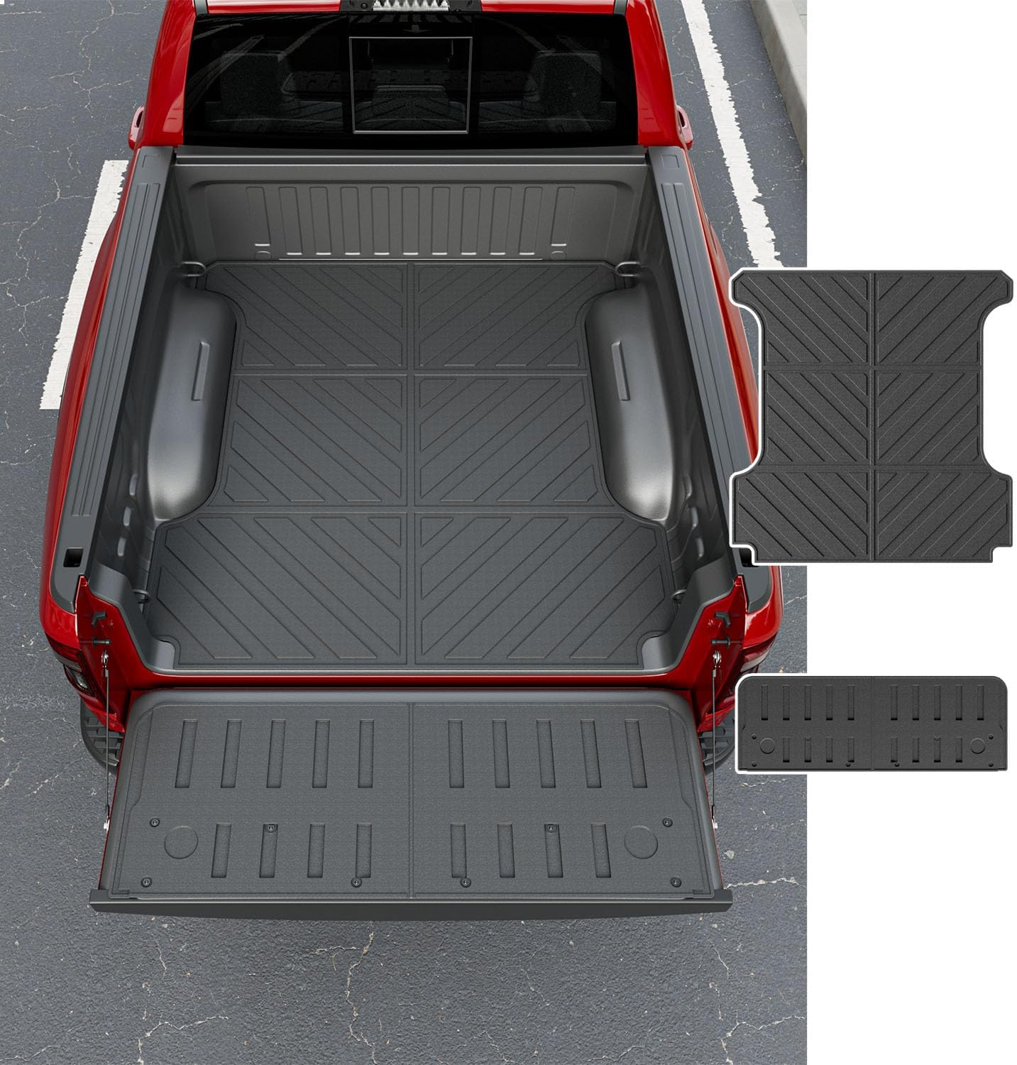 Powoq Tailgate Mat Compatible with 2019-2024 Dodge Ram 1500 Tailgate Protector Tailgate Liner TPE Replacement for 2019-2024 Dodge Ram 1500 Accessories(Tailgate Mat)