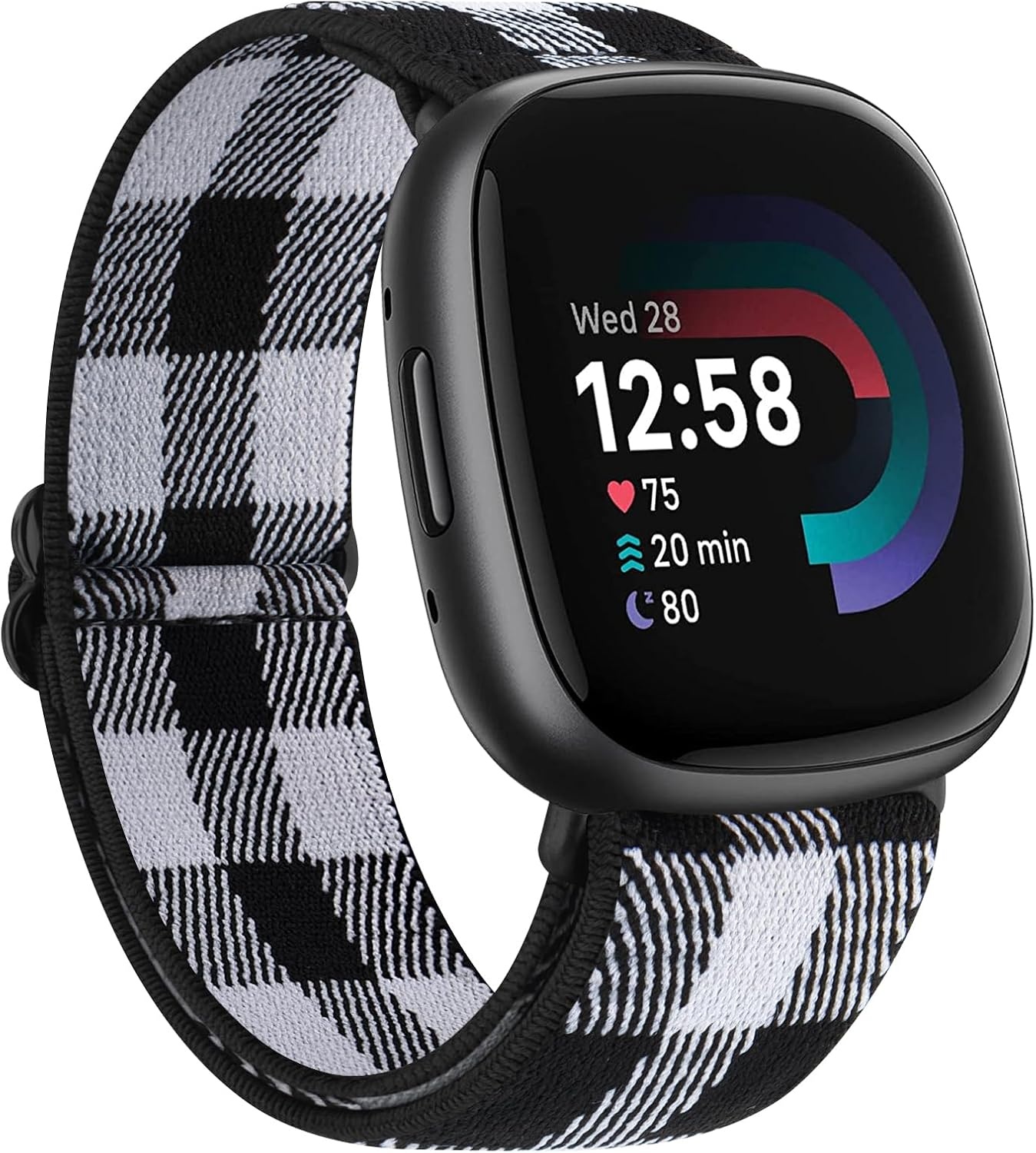 Elastic Solo Loop for Fitbit Versa 4 Band & Sense 2 Band Women/Men, Soft Stretchy Loop Adjustable Sport Replacement Wristbands for Fitbit Sense/Sense 2/Versa 3/4