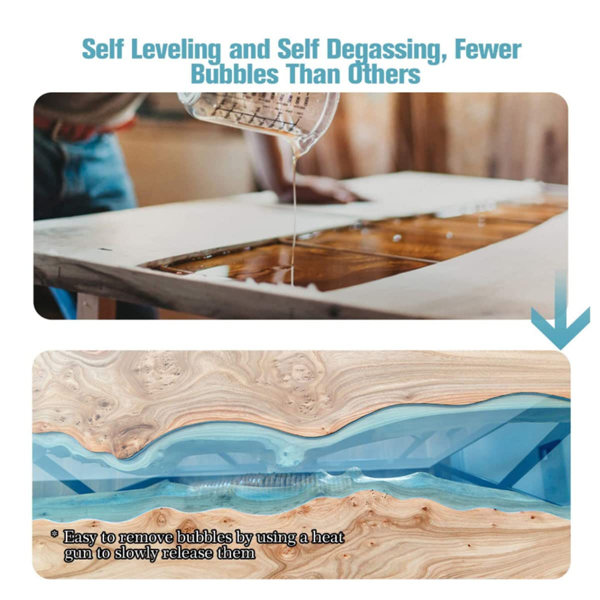 3L Crystal Clear Epoxy Resin Kit, 2:1 Ratio, Easy Mix & Cast, High Gloss, Perfect for Jewelry Making, Art Craft, Wood & Molds image number 4